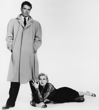 Carol Ohmart and Tom Tryon publicity shot fron the scarlet hour with Carol Ohmart and Tom Tryon