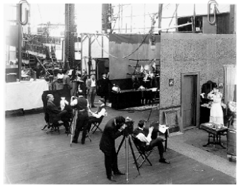Typical example of the 'production line' set inside Edison Studios inside edison studion